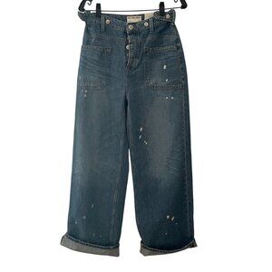 We The Free Palmer Cuffed Jeans Size 27 Color 100 Years